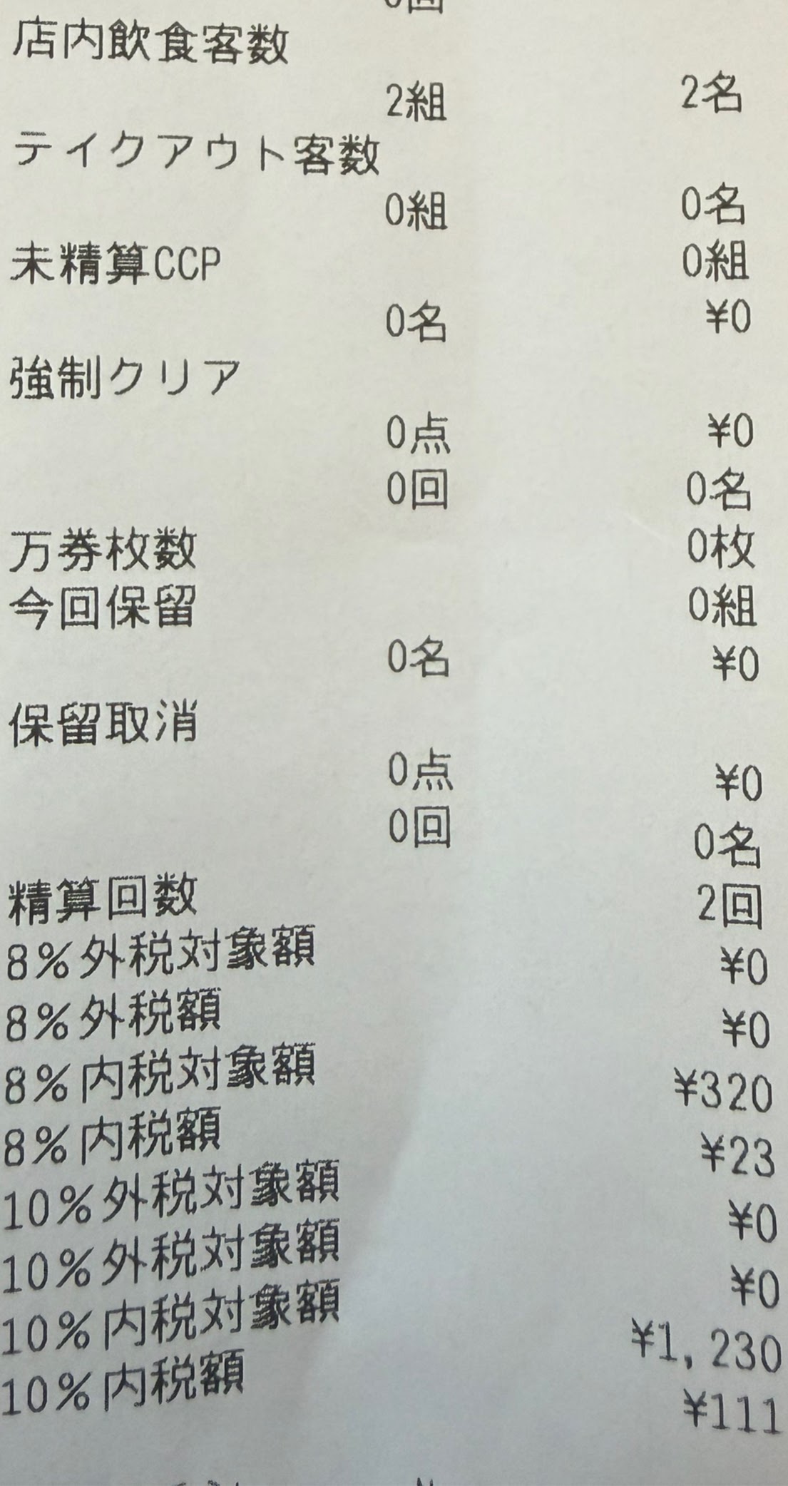 レジの8％と10％の表記の設定